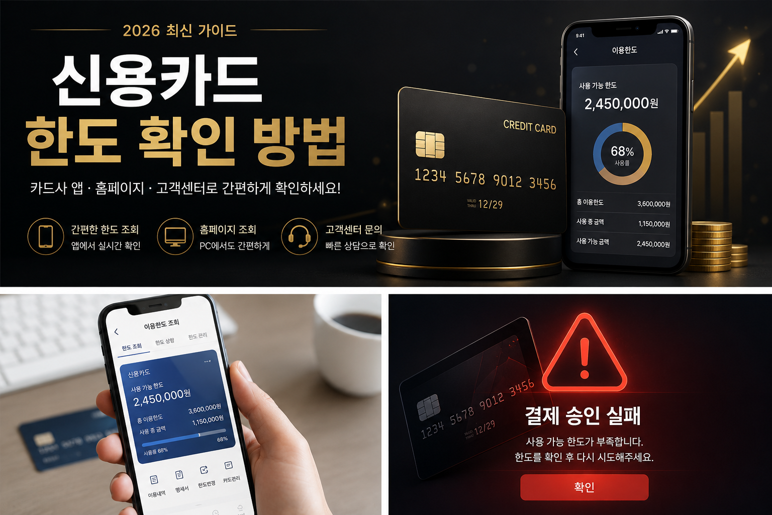 신용카드 한도 확인 방법 총정리 (2026 최신)