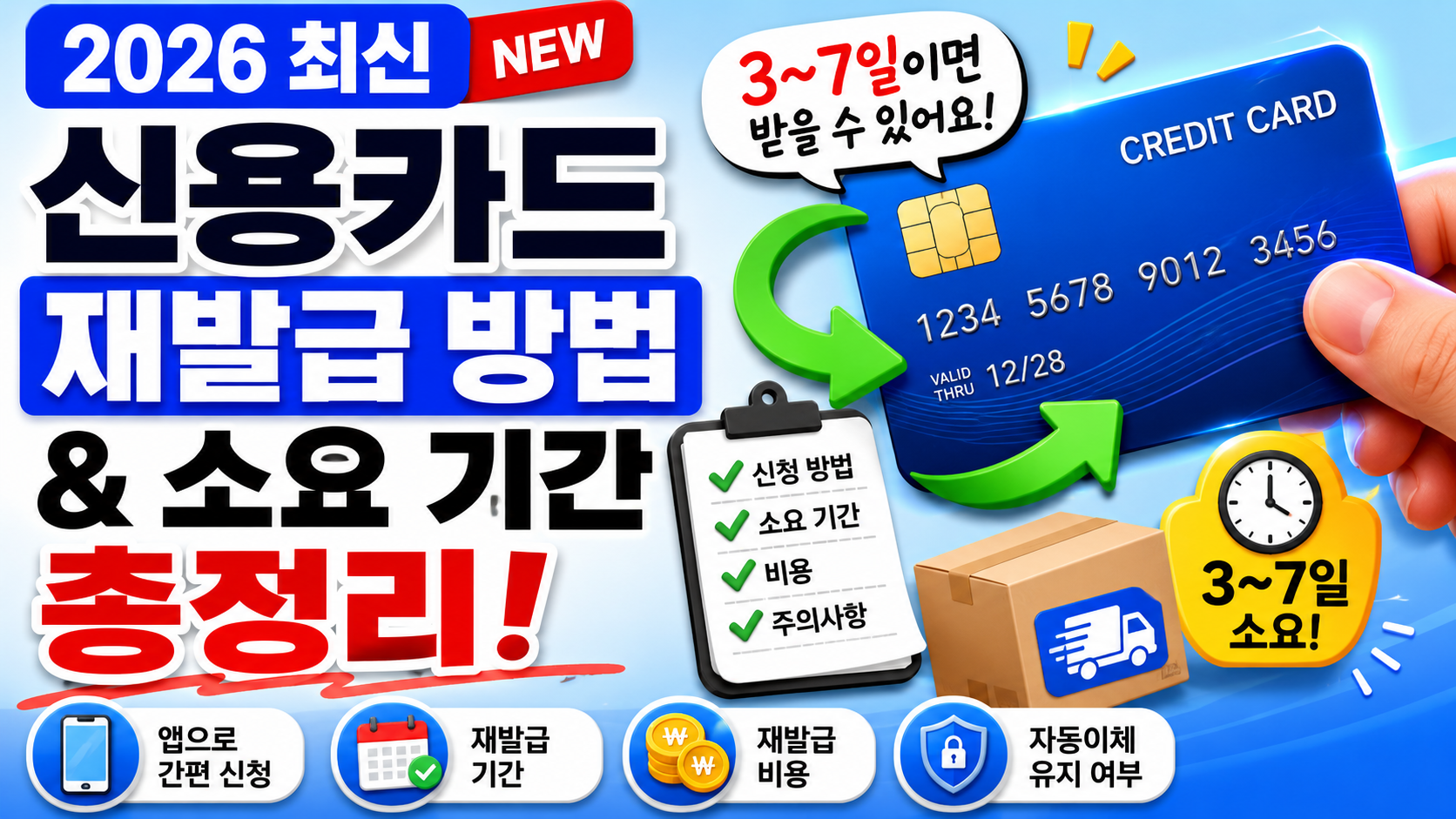 신용카드 재발급 방법과 소요 기간 총정리 (2026 최신)